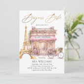 La La La! Goud Frans Café Baby shower Kaart (Staand voorkant)