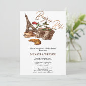 La La La! Gouden Frans Baby shower uitnodiging (Staand voorkant)