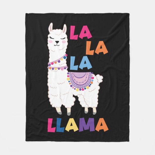 La La La Llama - Funny Singing Llama Fleece Deken (Voorkant)