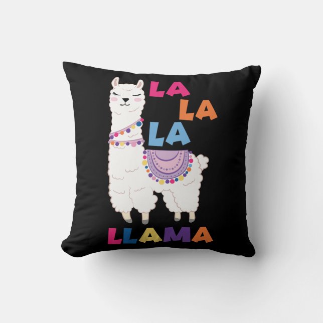 La La La Llama - Funny Singing Llama Kussen (Voorkant)