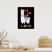 La La La Llama - Funny Singing Llama Poster (Keuken)