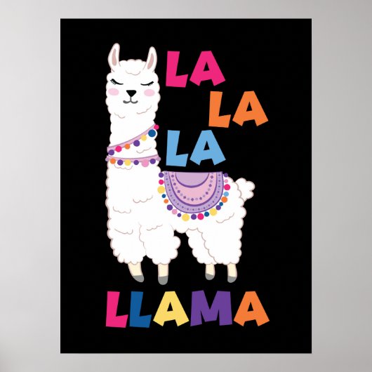 La La La Llama - Funny Singing Llama Poster (Voorkant)