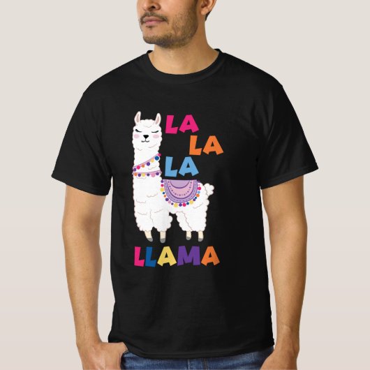 La La La Llama - Funny Singing Llama T-shirt (Voorkant)