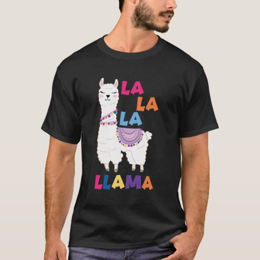 La La La Llama - Funny Singing Llama T-shirt (Voorkant)