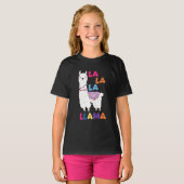 La La La Llama - Funny Singing Llama T-shirt (Voorkant volledig)
