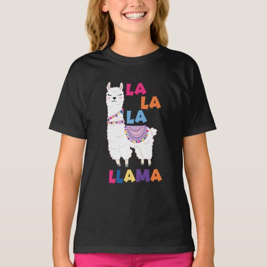 La La La Llama - Funny Singing Llama T-shirt (Voorkant)