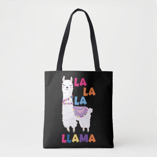 La La La Llama - Funny Singing Llama Tote Bag (Voorkant)