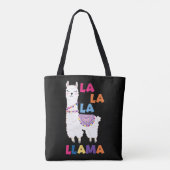 La La La Llama - Funny Singing Llama Tote Bag (Achterkant)