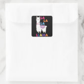 La La La Llama - Funny Singing Llama Vierkante Sticker (Tas)