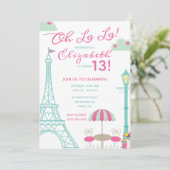 La La La! Parijs, Frankrijk, met de titel Birthday Kaart (Staand voorkant)