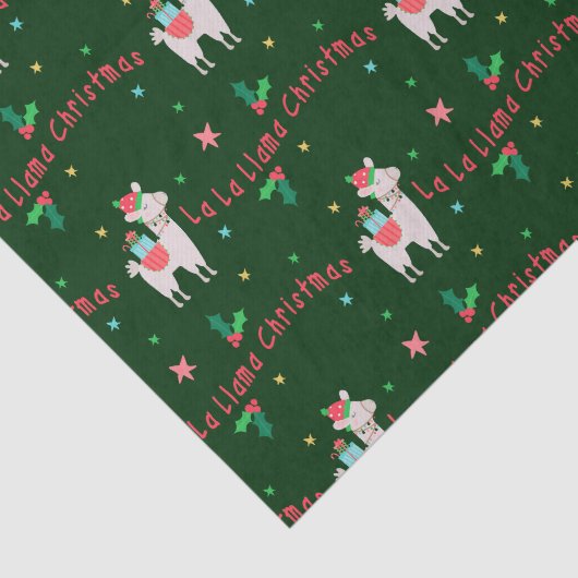 La La Llama Kerstmis Tissuepapier (Detail)