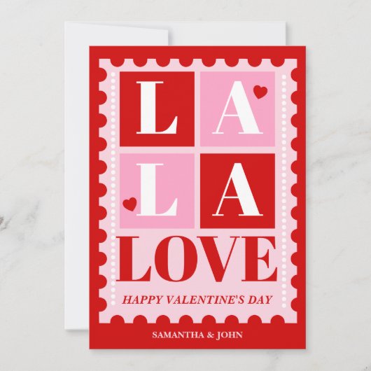 La La Love Funny Valentine’s Day Card Feestdagenkaart (Voorkant)