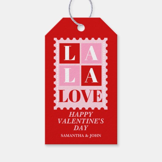 La La Love Valentijnsdag Cadeaubijsluiters Cadeaulabel (Voorkant)