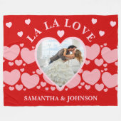 La La Love Valentine’s Day Couple Photo Fleece Deken (Voorkant (Horizontaal))