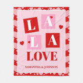 La La Love Valentine’s Day Fleece Deken (Voorkant)
