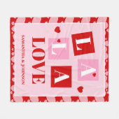 La La Love Valentine’s Day Fleece Deken (Voorkant (Horizontaal))