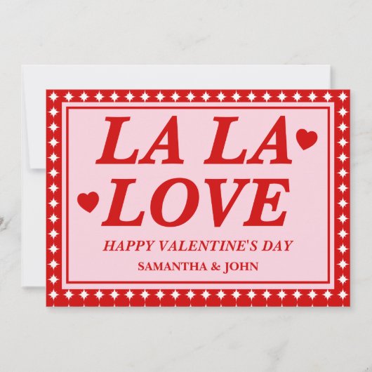 La La Love Valentine’s Day Romantic Card Feestdagenkaart (Voorkant)