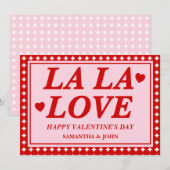 La La Love Valentine’s Day Romantic Card Feestdagenkaart (Voorkant / Achterkant)