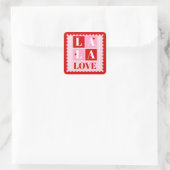 La La Love Valentine’s Day  Vierkante Sticker (Tas)