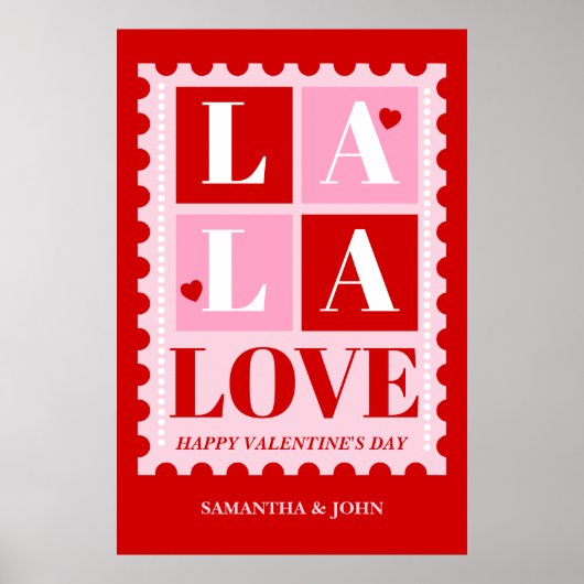 La La Love Valentine’s Day Wall Art – Printable Poster (Voorkant)