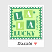 La La Lucky St. Patrick’s Day Custom Name Sticker (Vel)
