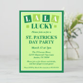 La La Lucky St. Patrick’s Day Party Kaart (Staand voorkant)