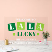 La La Lucky St. Patrick’s Day Party Welcome Acryl Bord (Huwelijk)