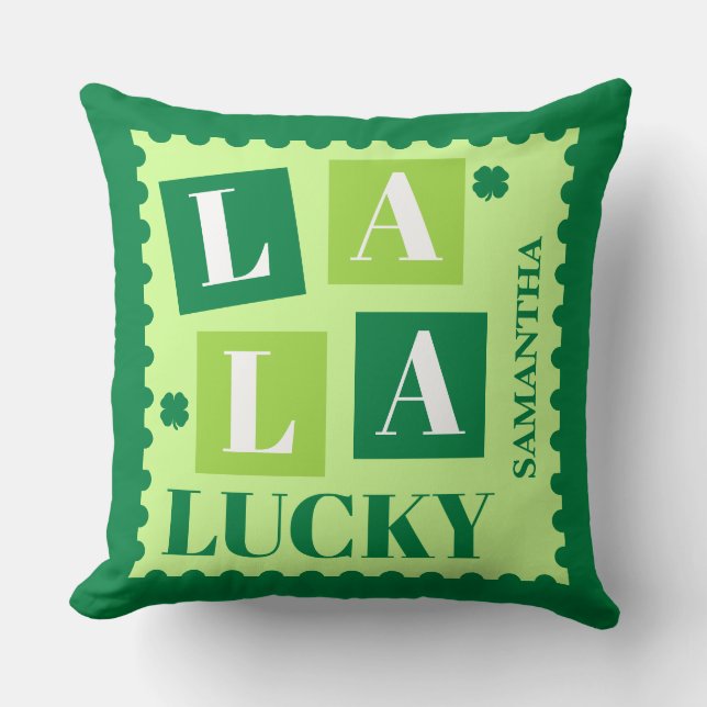 La La Lucky St. Patrick’s Day Personalized Kussen (Voorkant)