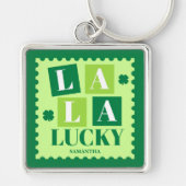 La La Lucky St. Patrick’s Day Personalized Sleutelhanger (Voorkant)