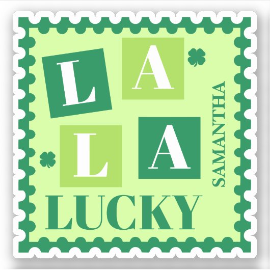 La La Lucky St. Patrick's Day Aangepaste Naam Sticker (Voorkant)