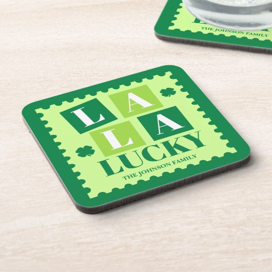 La La Lucky St. Patrick's Day Bier Onderzetter (Linkerzijde)