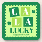 La La Lucky St. Patrick's Day Bier Onderzetter (Voorkant)