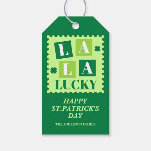 La La Lucky St. Patrick's Day Cadeaulabel (Voorkant)