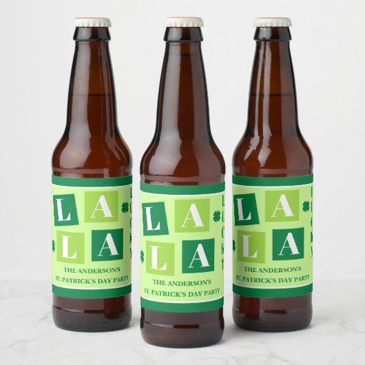 La La Lucky St. Patrick's Day Feest Bier Etiket (Flessen)