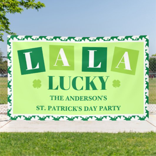 La La Lucky St. Patrick's Day Feest Spandoek (Buitenkant)