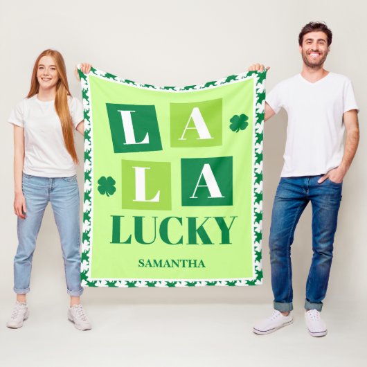 La La Lucky St. Patrick's Day Fleece Deken (In situ)