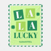 La La Lucky St. Patrick's Day Fleece Deken (Voorkant)