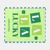 La La Lucky St. Patrick's Day Fleece Deken (Voorkant (Horizontaal))
