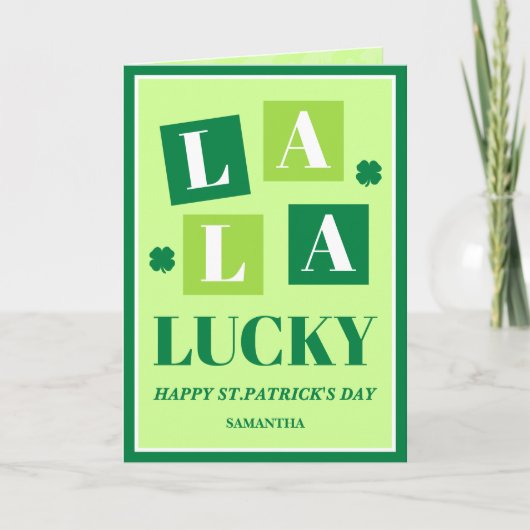 La La Lucky St. Patrick's Day Kaart (Voorkant)
