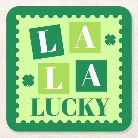 La La Lucky St. Patrick's Day Kartonnen Onderzetters (Voorkant)