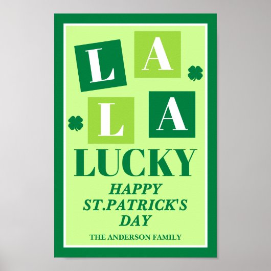 La La Lucky St. Patrick's Day Muur Kunstprint Poster (Voorkant)