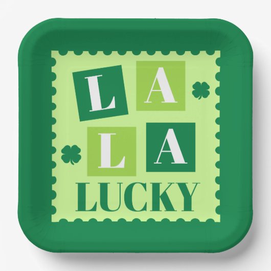 La La Lucky St. Patrick's Day Papieren Bordje (Voorkant)