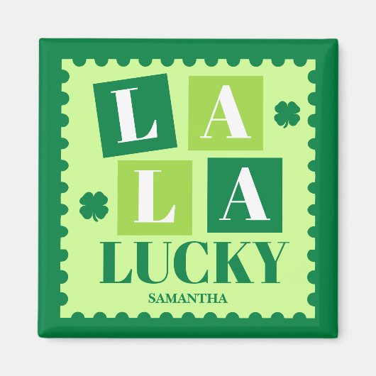 La La Lucky St. Patrick's Day Persoonlijk  Magneet (Voorkant)