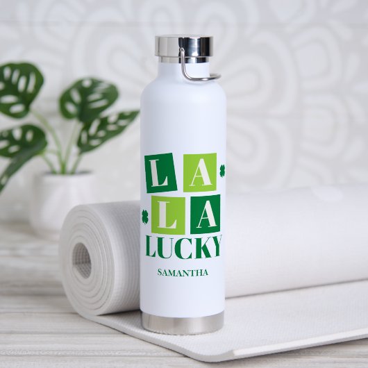 La La Lucky St. Patrick's Day Persoonlijk Waterfles (Yoga (Gedraaid) )