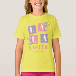 La La Pasen Cute Bunny Gele Meisjes T-shirt