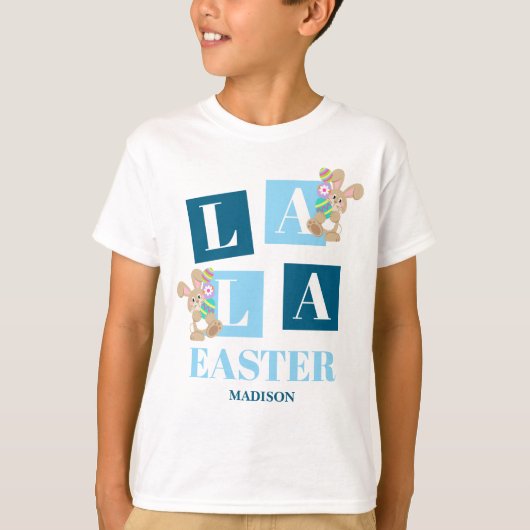 La La Pasen Cute Bunny Kids T-Shirt (Voorkant)