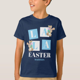La La Pasen Cute Bunny Navy Blauwe Jongens T-shirt