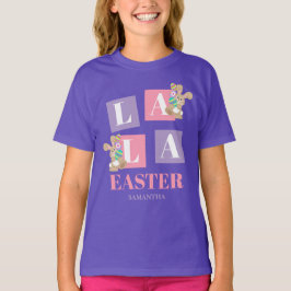 La La Pasen Cute Bunny Paarse Meisjes T-shirt