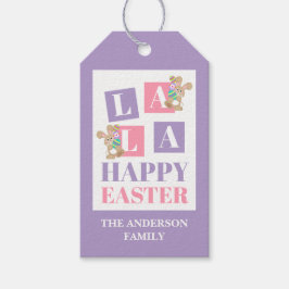 La La Pasen Konijn Cadeautags Cadeaulabel