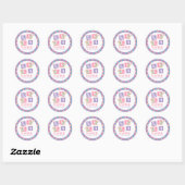 La La Pasen Konijn Eierenjacht Ronde Sticker (Vel)